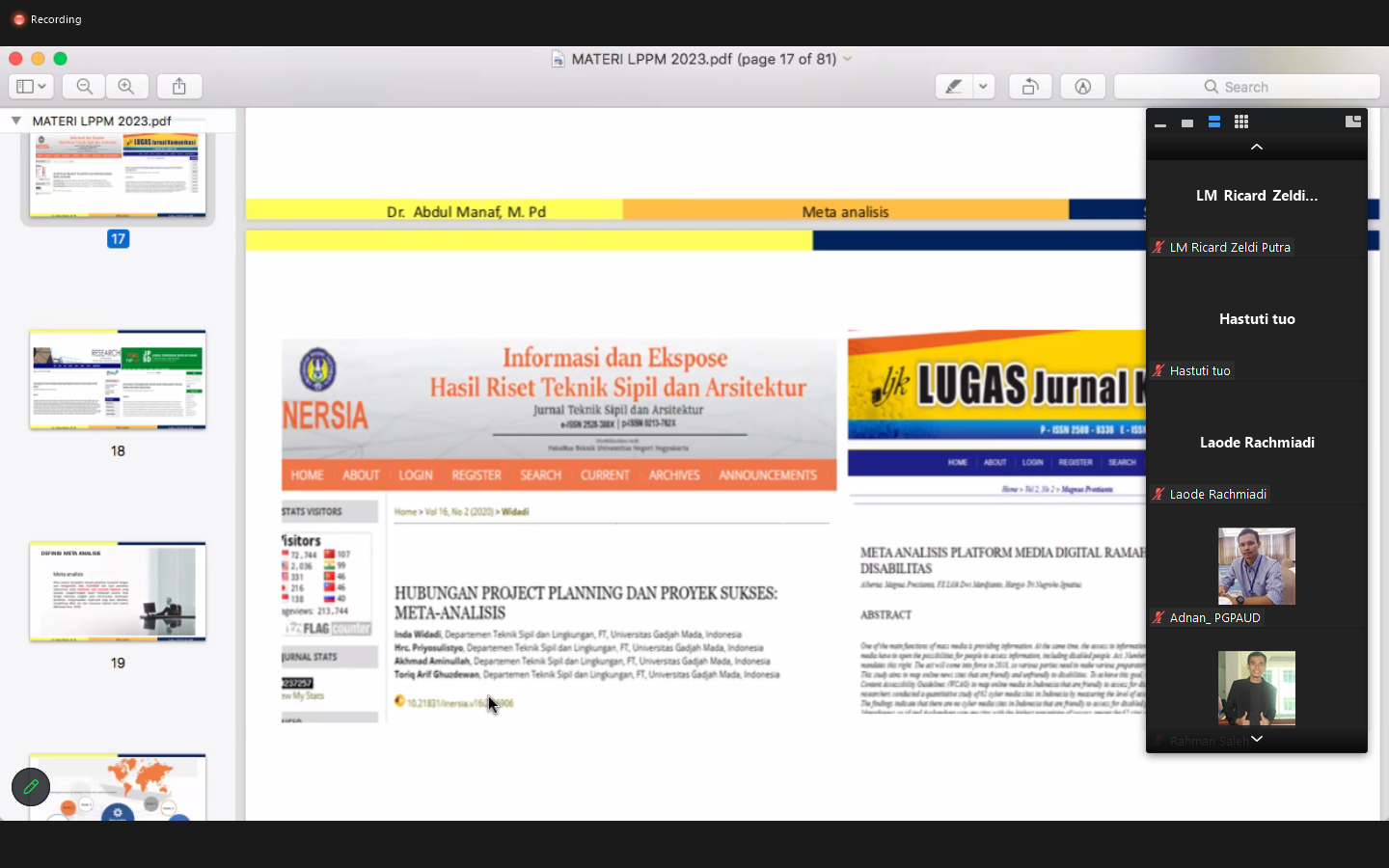 LPPM UM Buton Menyelenggarakan Webbinar Meta Analysis