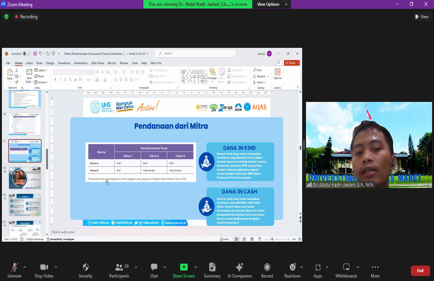LPPM UM Buton Gelar Webinnar Pendampingan Penyusunan  Proposal Kedaireka