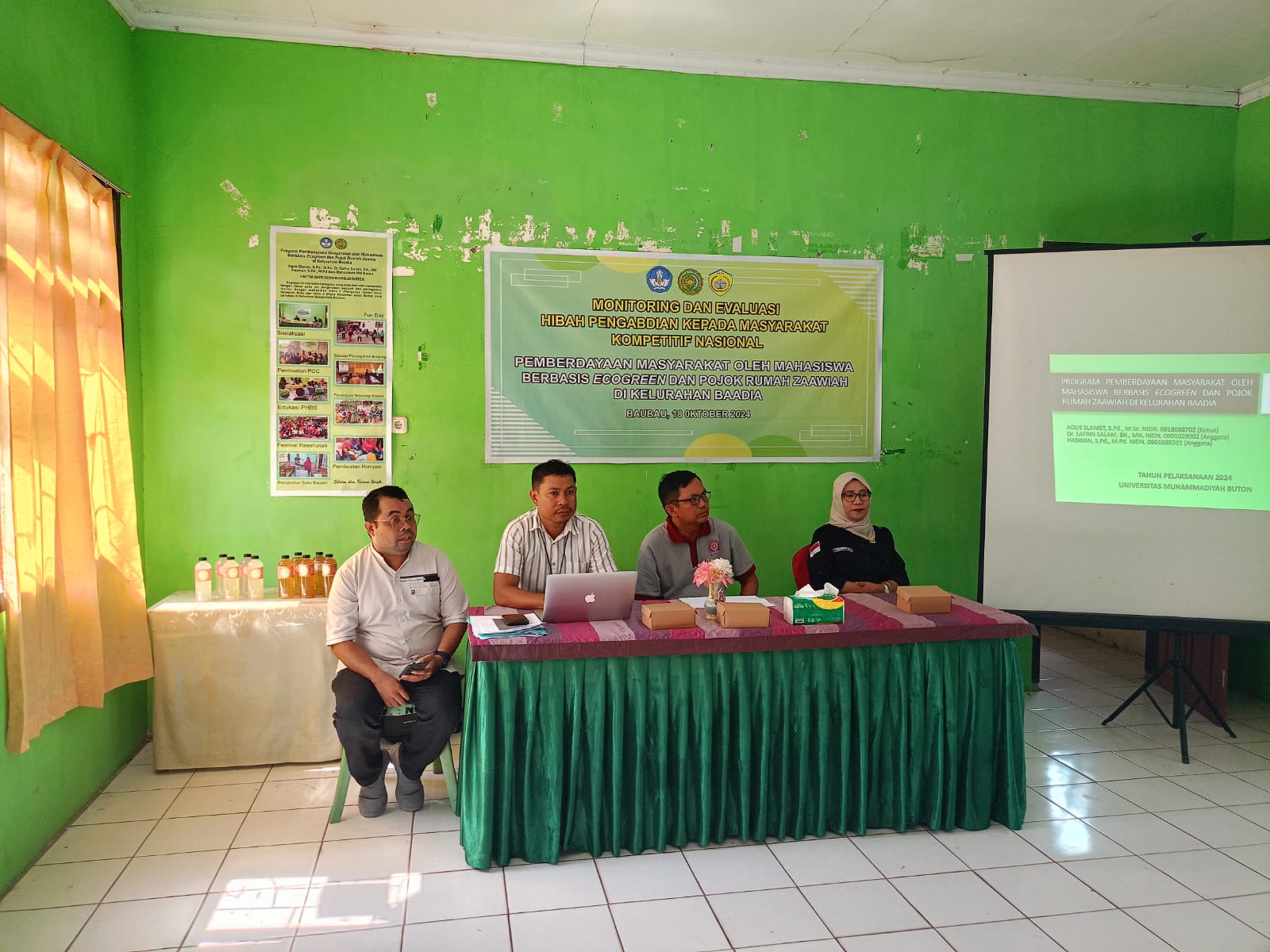 Hari Kedua UM Buton Lakukan Monev PkM Internal di Kelurahan Baadia, Kota Baubau